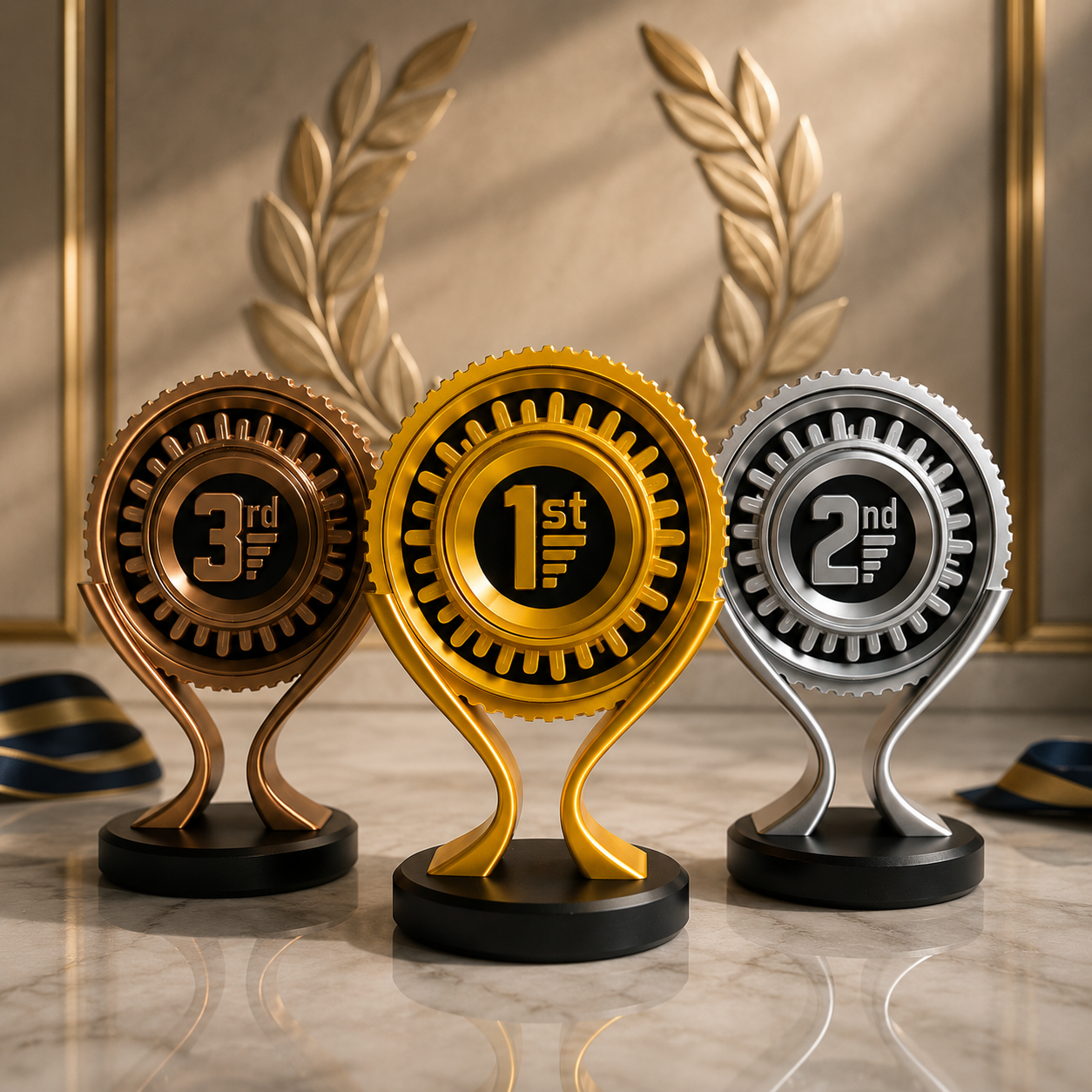 Trofeo corporativo personalizado